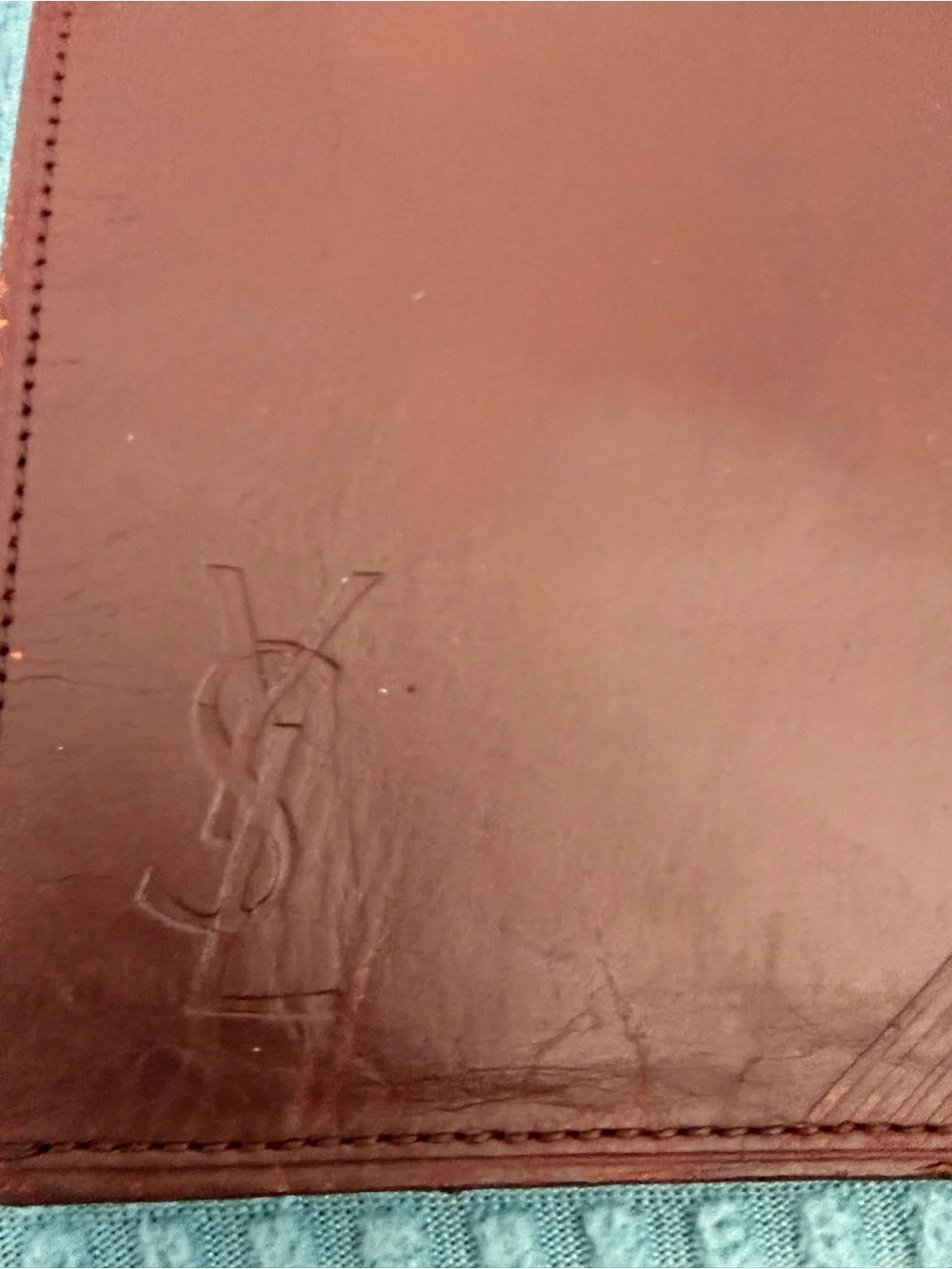 Yves Saint Laurent Men's Burgundy Leather wallet